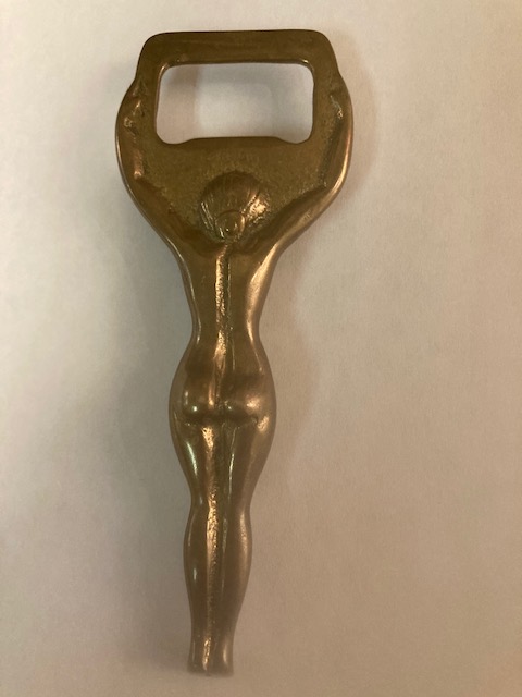 Vintage Brass Bottle Opener - Reverse View